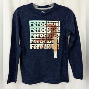 Ferocious Kids Dinosaur Graphic Long Sleeve Tee - Dark Blue Medium (10/12) NWT